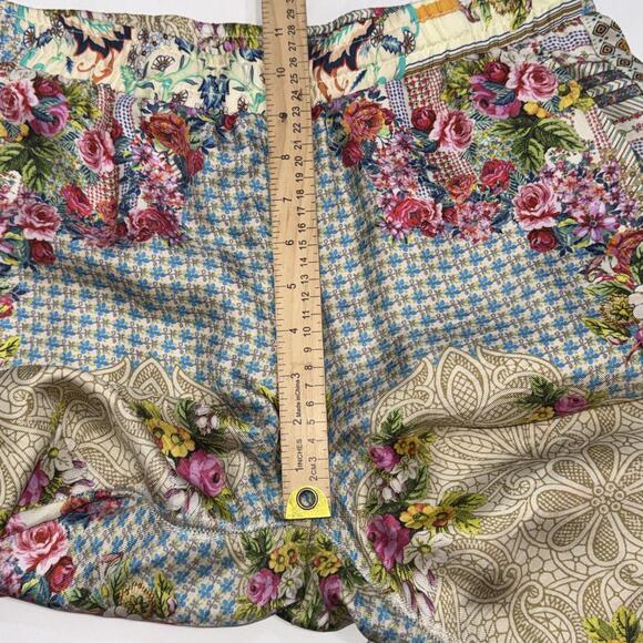 Johnny Was Zastone Womens Pant Sz S Silk Wide Leg Pants BOHO Floral Pockets FLAW - Picture 12 of 15